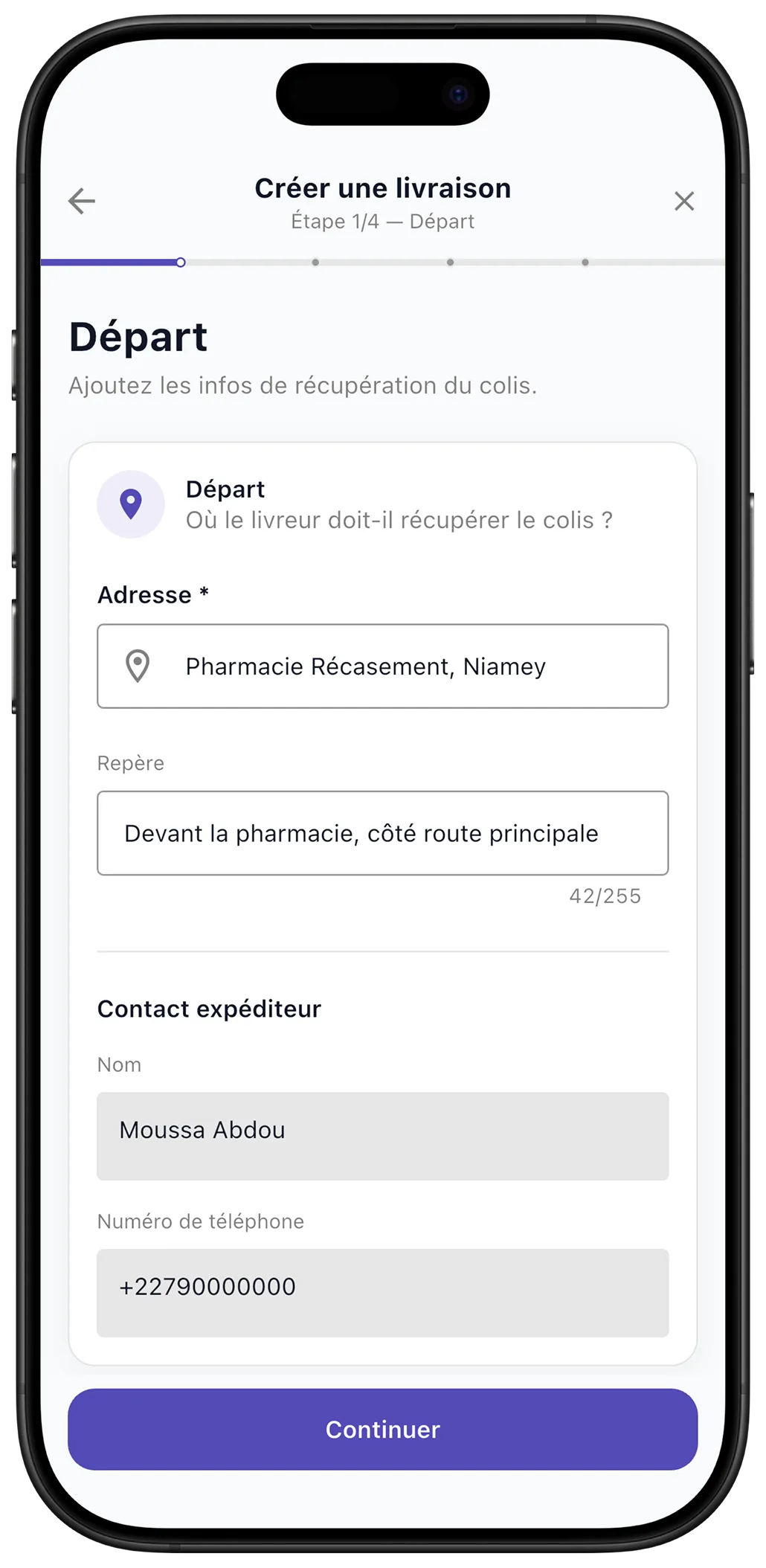 Tout ce qu’il faut pour faire partir un colis à Niamey.